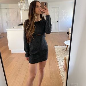 Dark Grey Long Sleeve Dress